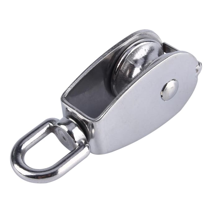 Poulie pivotante à roue unique en acier inoxydable 304 Corde de levage M32