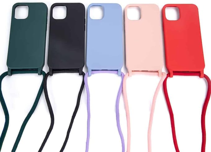 Fonu Siliconen Backcase hoesje met koord Geschikt Voor iPhone 11 Zwart