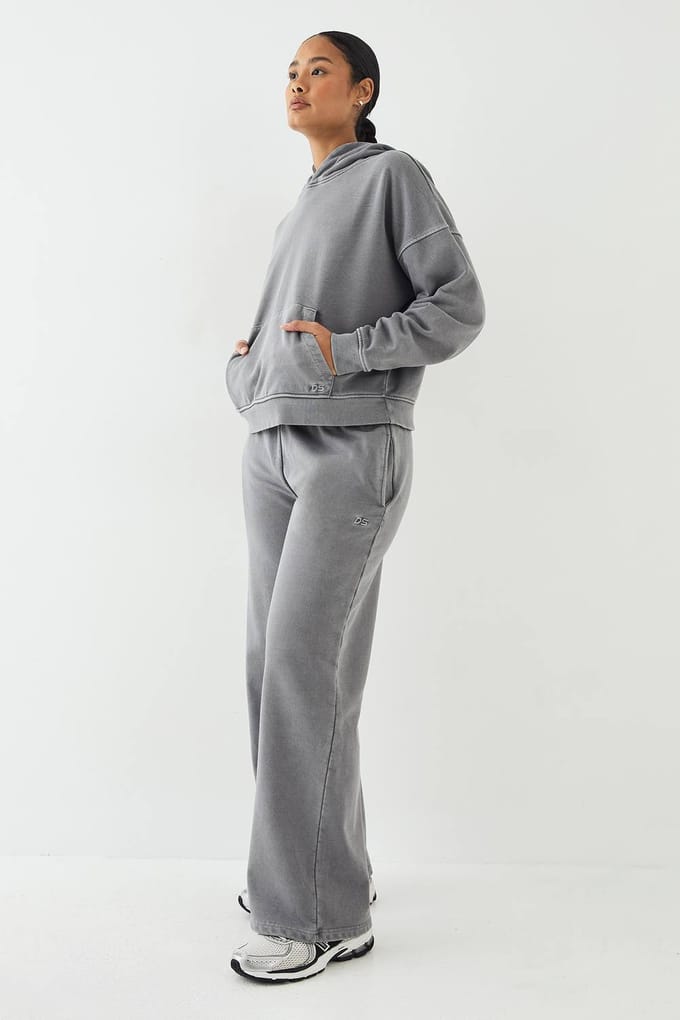 Dames DSGN Studio Premium Heavyweight Gewassen Oversized Hoodie | Charcoal | Maat: XS