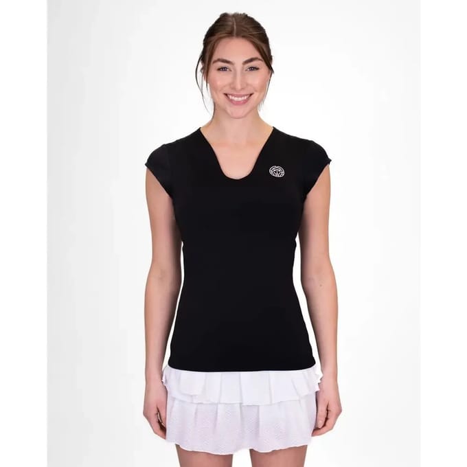 BIDI BADU Crew V-Neck Tee - black Shirts Damen