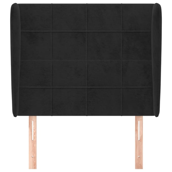 vidaXL - Hoofdbord - met - randen - 103x23x118/128 - cm - fluweel - zwart