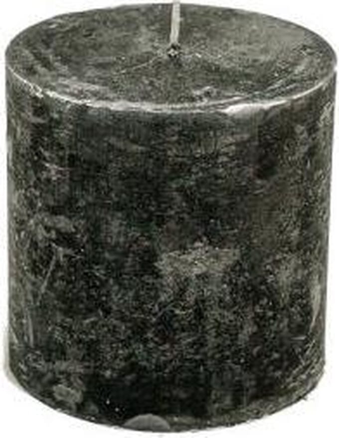 Stompkaars metallic grey - KaarsenKerstkaarsen - Paraffine - 10x10cm
