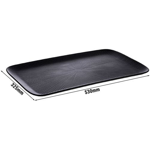 GGM Gastro (6 Stück) GN-Tablett 1/1 - NERO - Melamin - Höhe: 25mm - Schwarz