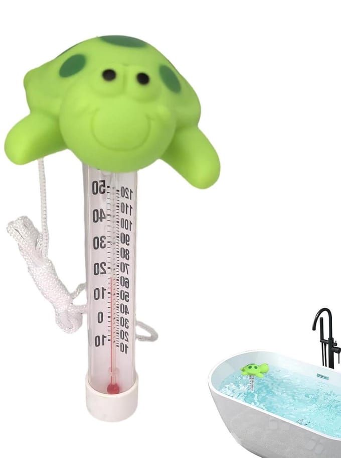 Zwembad Thermometer - Water Drijver - Water Temperatuur Meten - Makkelijk Afleesbaar - 9 Centimeter - Schildpad