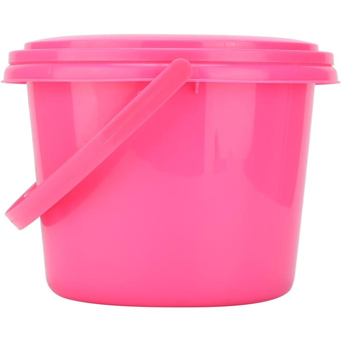 Seau à pinceaux multifonction en plastique à 2 compartiments avec palettes pour mélange de couleurs(YJ004