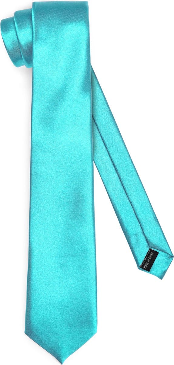 Ladeheid Smal Stropdas - Stropdassen voor heren - Lengte: 150 cm, Breedte: 8 cm - Turquoise - LA-EA-TMS-8