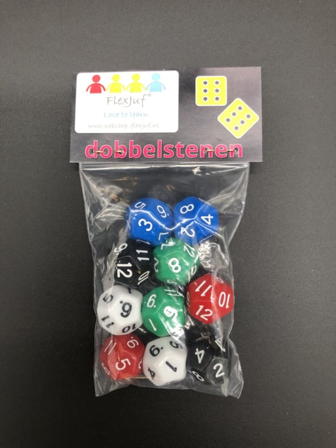 12-kantige dobbelstenen (SET van 10 st.)