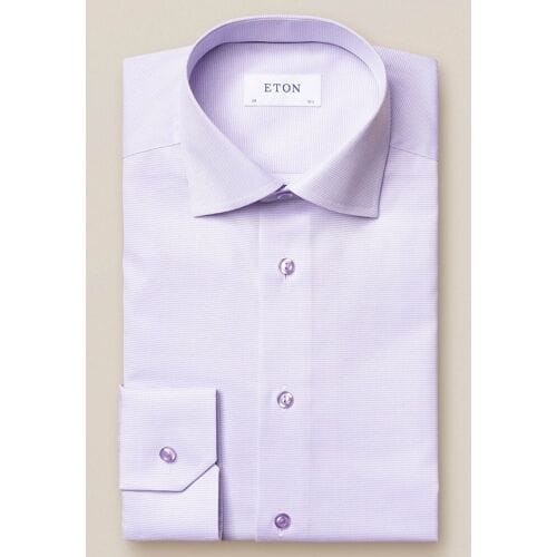 Eton Overhemd Fine Melange Twill Licht Paars / male