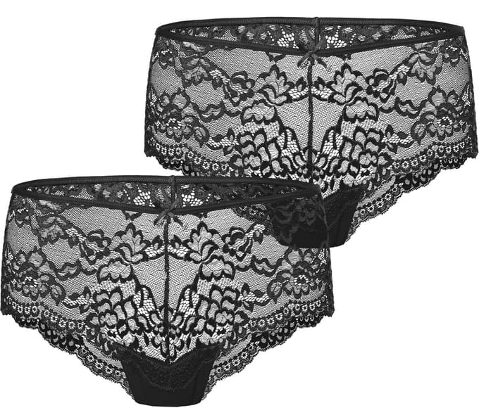 Bellivalini Dames Slip Onderbroek – Zwart (2Pack) – S – MS-GAB-144-Shorts-2P