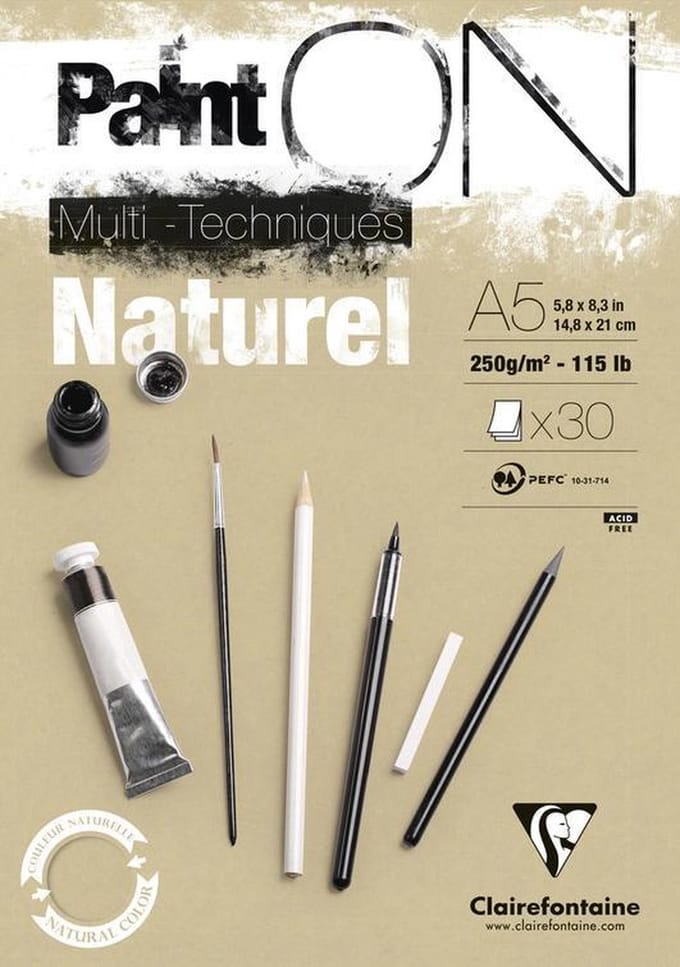 Paint On Multi-Techniques Naturel A5 14,8 x 21 cm 250g/m2 30 Sheets