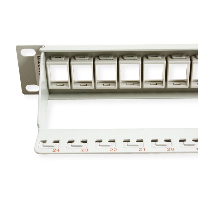 ROLINE 19" keystone patchpaneel, 24P, niet afgeschermd, grijs