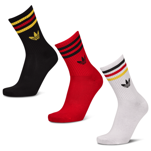 Adidas Mid Cut Crew 3 Pack Sokken Unisex - Rood - Maat 37-39