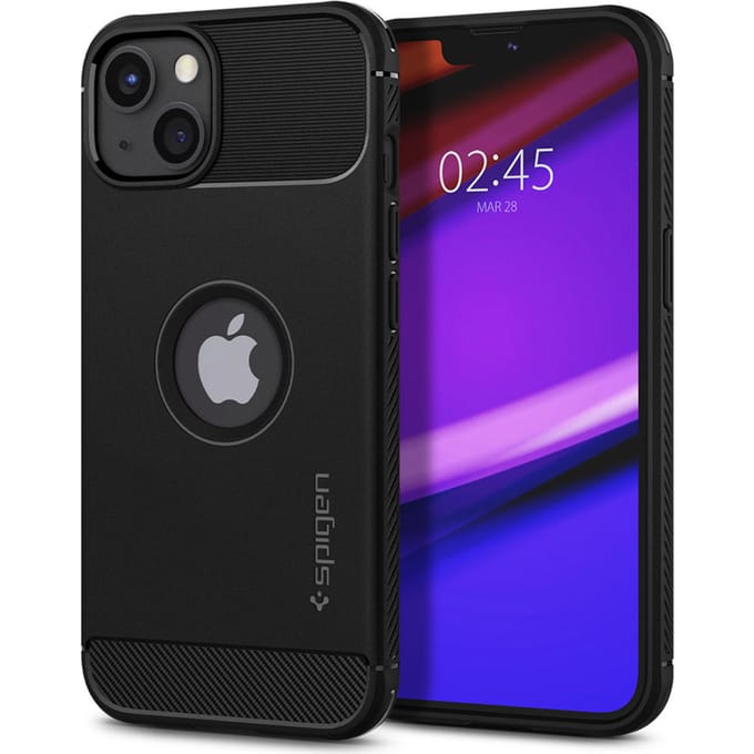 Spigen Rugged Armor Backcover voor de Apple iPhone 13 - Zwart