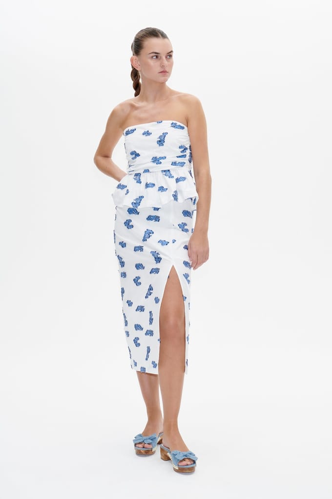 Baum und Pferdgarten Samar Skirt Blue Bouquet Jacquard Größe: 42 | Midiröcke Outlet | Damen | Blau