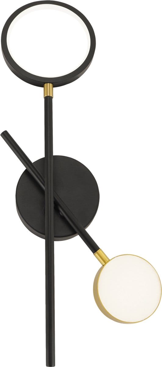 OMEGA - Led Wandlamp - 10w - 4200K Daglicht - Zwart / Goud kleur - Aluminium