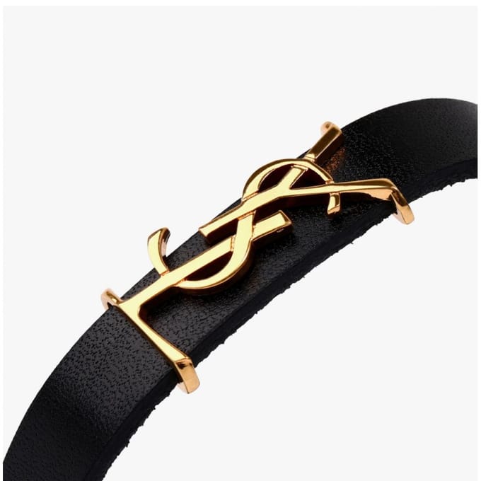 Saint Laurent 708815 0ih0j 1000 Cassandra Monogram Opium Goud Leren Armband 708815 0IH0J 1000 (M) black