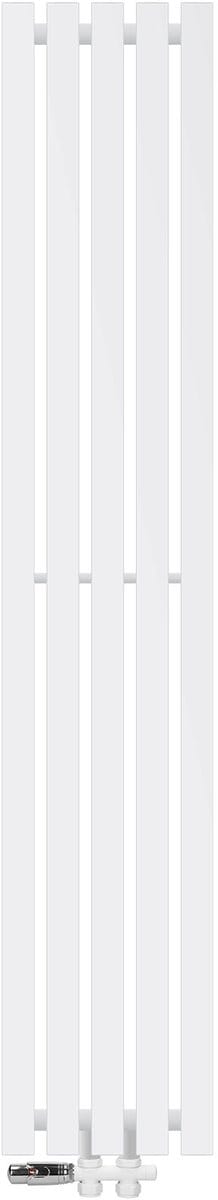 ECD Germany Design paneelradiator Stella middenaansluiting 260 x 1400 mm wit met aansluitset incl. thermostaat vloer, vlakke enkellaags verticale, radiator badkamer verwarming