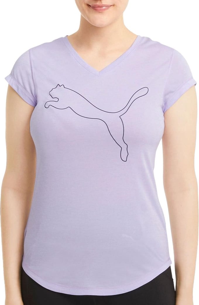 PUMA Train Favorite Heather Cat Tee Sportshirt Vrouwen - Maat M