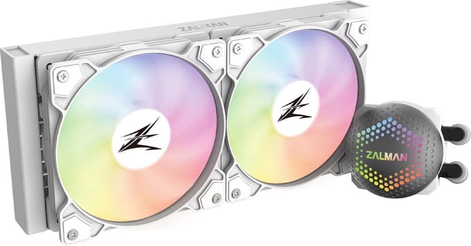 Zalman ALPHA24 (White), CPU Liquid Cooler 240mm Radiator (2 x 120 mm Fan), ARGB pump, Dual Blade