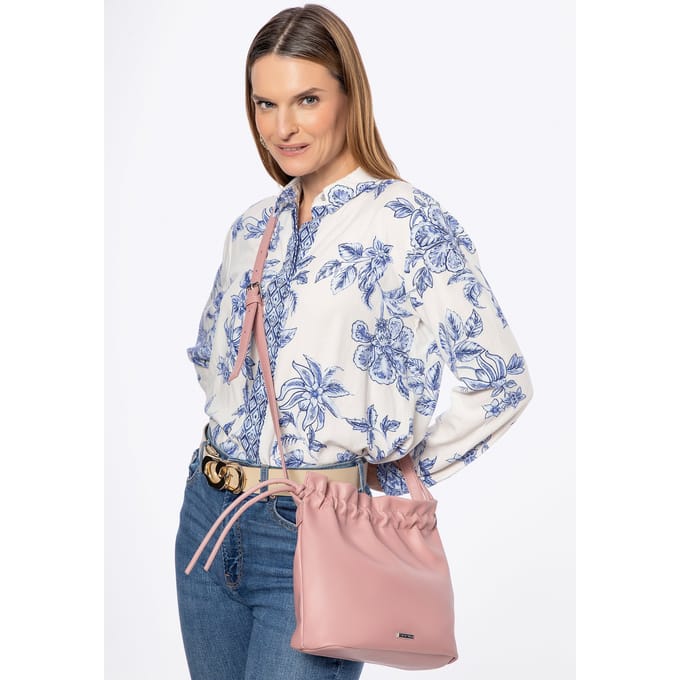 Wittchen Dames Crossbody Tas met Decoratieve Strikken, Roze, Eco-leer