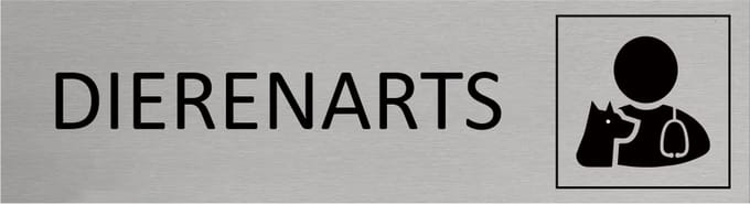 CombiCraft Aluminium deurbordje Dierenarts 165x45mm - per stuk