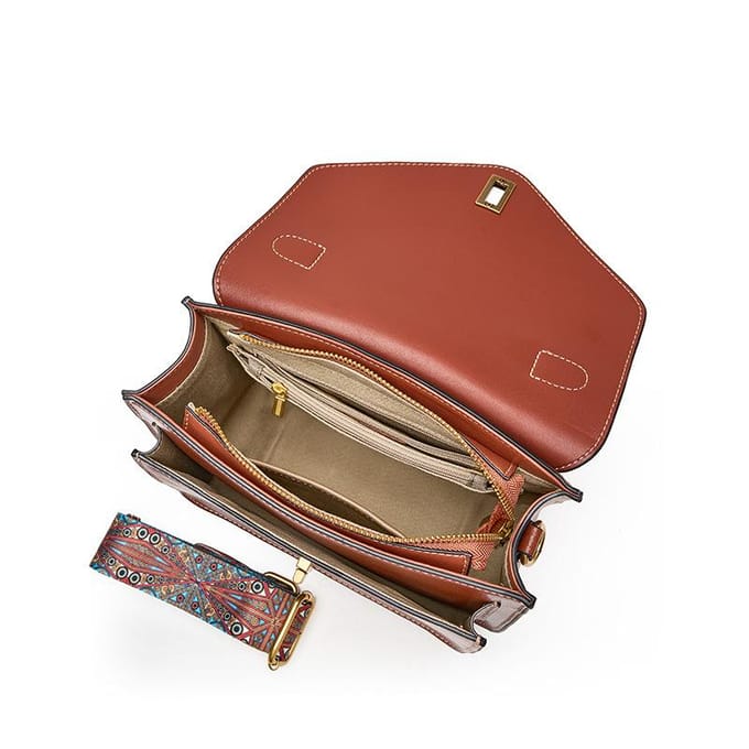 Tas Leer Senior Eenvoudige Mode Temperament Dames Tas Vrachtbrief Schouder Crossbody Postbode zwart