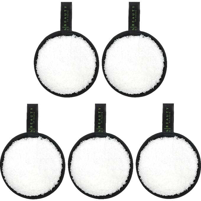 Beauty By Earth, Herbruikbare Microvezel Ronde Pads, Pak van 5 black