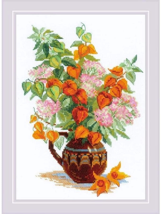 Borduurpakket Boeket met lampionplant
