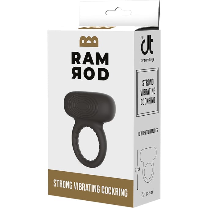 Dreamtoys Ramrod Strong Vibrating penisring - Zwart