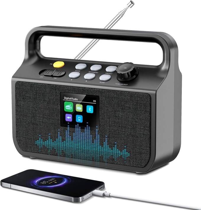 Draagbare DAB+ Radio met Bluetooth en Kleurendisplay