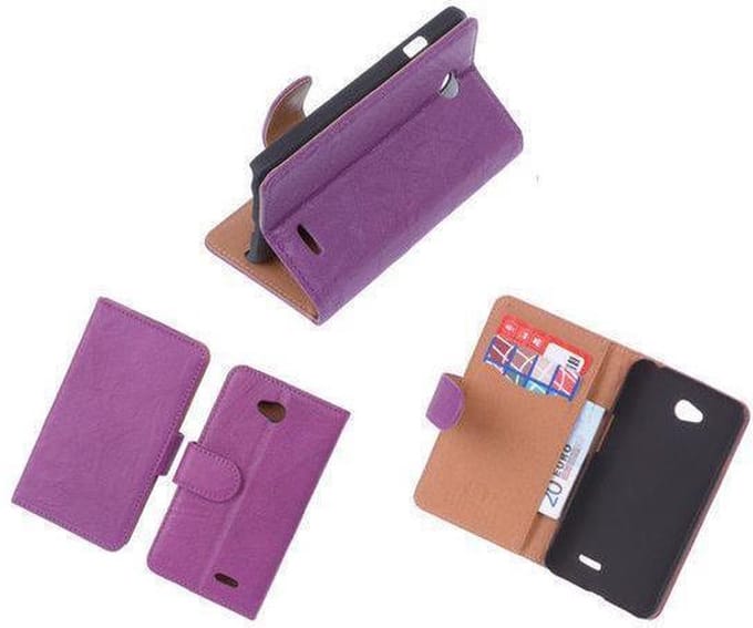 BestCases Lila Luxe Echt Lederen Booktype Hoesje LG L70