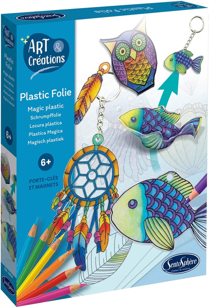 Sentosphère knutselset plastic folie creatief speelgoed sleutelhanger.