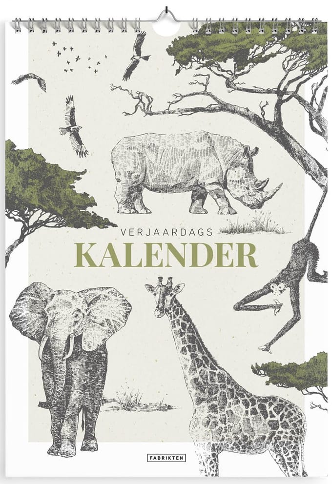 Fabrikten Verjaardagskalender Safari - A4 - Safaridieren