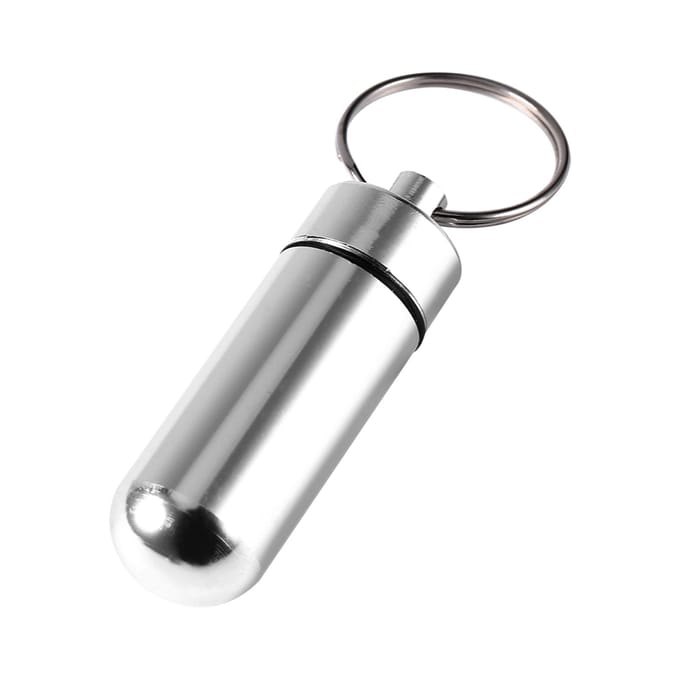 Reis Pillendoos Waterdicht Mini Sleutelhanger Tablet Opbergdoos Etui Medicijn Parfum Container gray