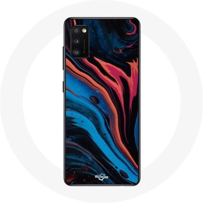 Samsung Galaxy A41 hoesje abstracte textuur blauw zwart rood