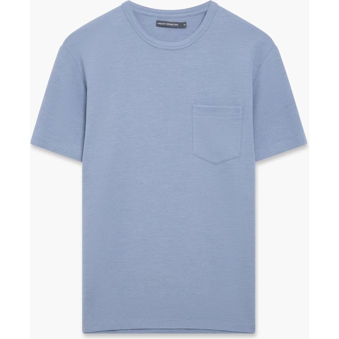 French Connection Ottoman Pocket Lgt Blue Mel Taglia: M | Magliette basic Outlet | Uomo | Blu