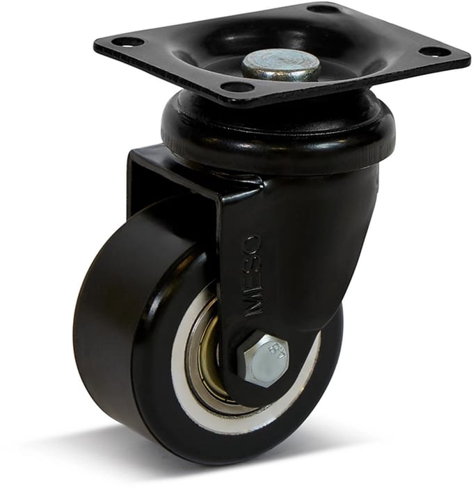 PU zwenkwiel met topplaat - 50mm - 120kg