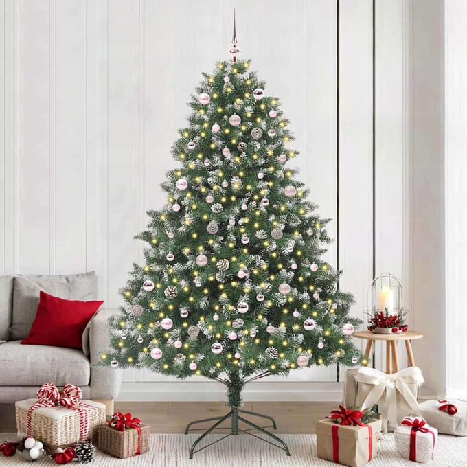 vidaXL - Kunstkerstboom - Groen - 240 - cm - PVC - en - Plastic - en - Staal