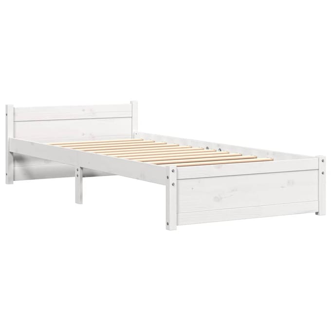vidaXL - Bedframe - massief - hout - wit - 100x200 - cm