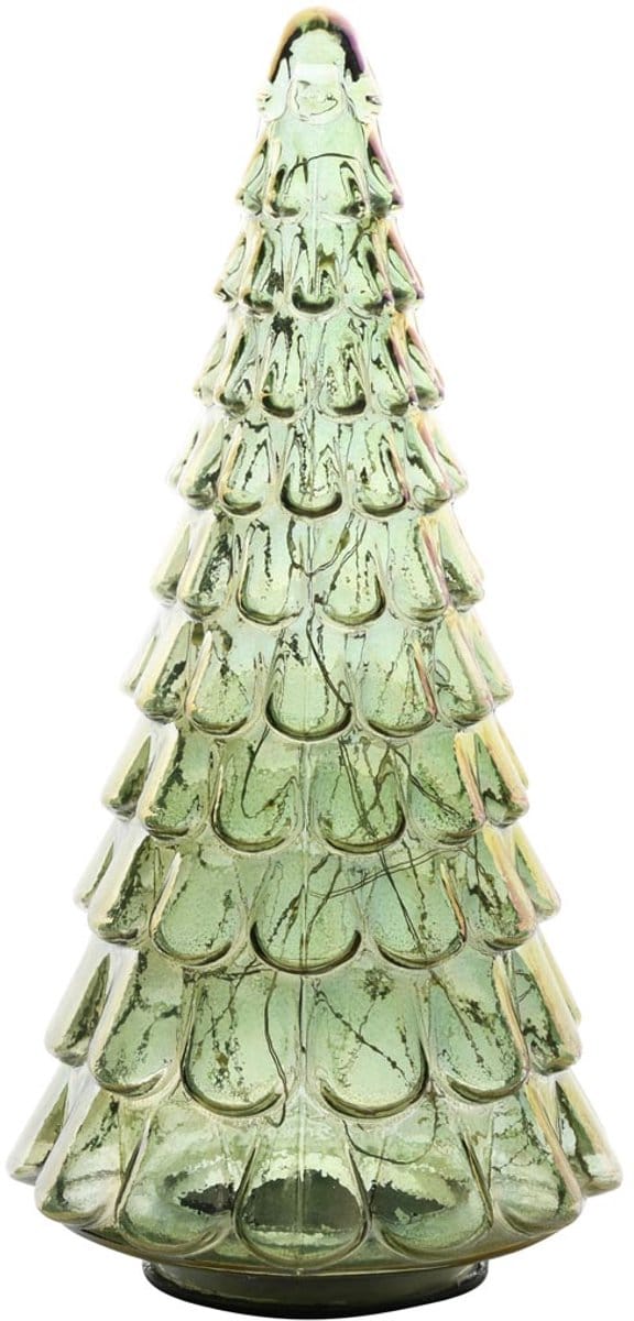 Dekoratief | Deco boompje, groen, glas, LED, 15x15x33cm | A255538