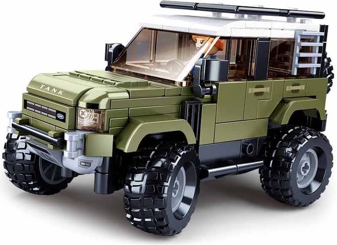 Sluban ModelBricks Engelse SUV Auto Jeep bouwspeelgoed kinderen vanaf 8 jaar - Constructiespeelgoed modelbouw - bouwdoos met 317 bouwstenen - M38-B1015