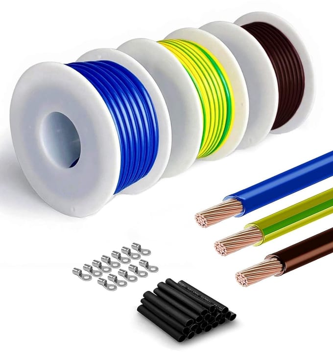 Bedradingsdraad - Elektrische kabel - Installaties - VDE gecertificeerd - 10 meter 05 mm² - 3 kleuren