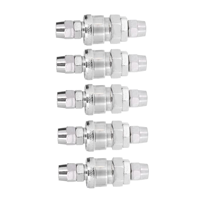 5 Sets Luchtkoppeling Vernikkeld RVS Pneumatische Snelkoppelingen en Plug Kit(14
