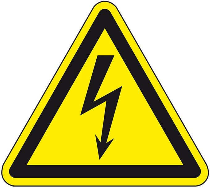 Waarschuwingsbord elektrische spanning, 200 mm - aluminium - W012