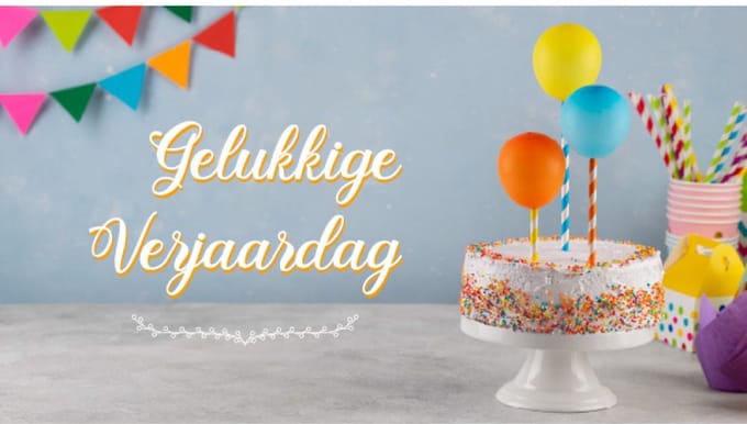 Gelukkige Verjaardag Spandoek 75x150cm