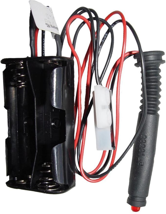 Batterijhouder m. kabel en LED