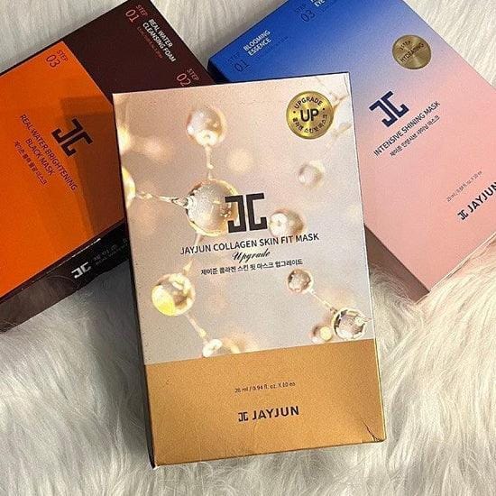 JAYJUN Collageen Skin Fit Sheet Mask 10 stuks AUTHENTIEKE WINKEL beige