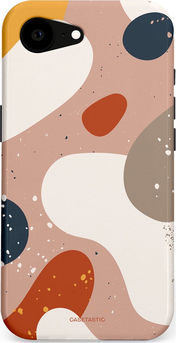Casetastic hoesje geschikt voor Apple iPhone 16e / Apple iPhone 17e - MagSafe - Dubbellaagse bescherming - Terravibe - Fashion Case - Perzik Lichtgrijs Taupe Okergeel