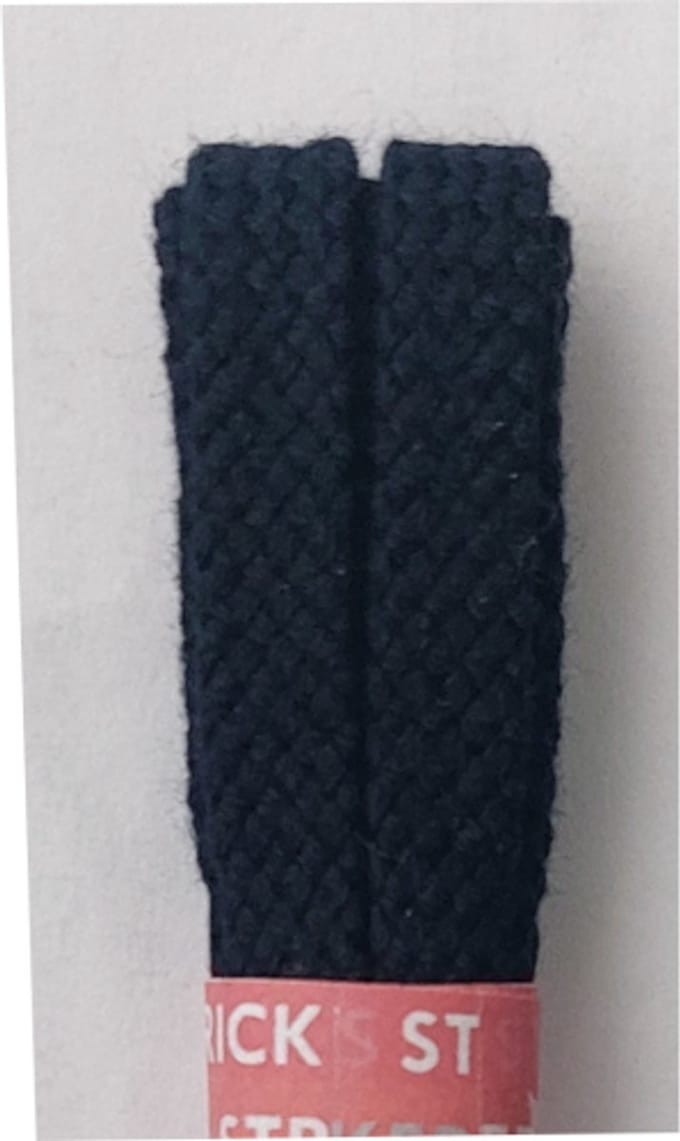 Strickers Veter - Donker Blauw - Plat - Lengte 90 cm - Breedte 7 mm - Schoenveter