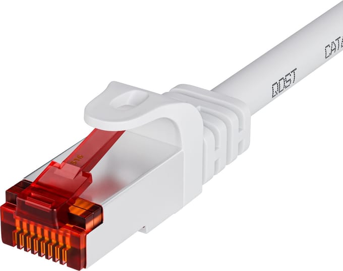 Qost - CAT6 internetkabel - 100% koper / SFTP - 10 Gbps / 250 MHz - RJ45 Connectoren - Patchkabel / Netwerkkabel - 3 meter - Wit